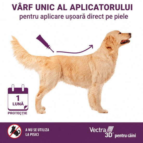 Vectra 3D – Antiparazitar Extern pentru Câini peste 40 kg, 3 Pipete – Ceva Santé Animale